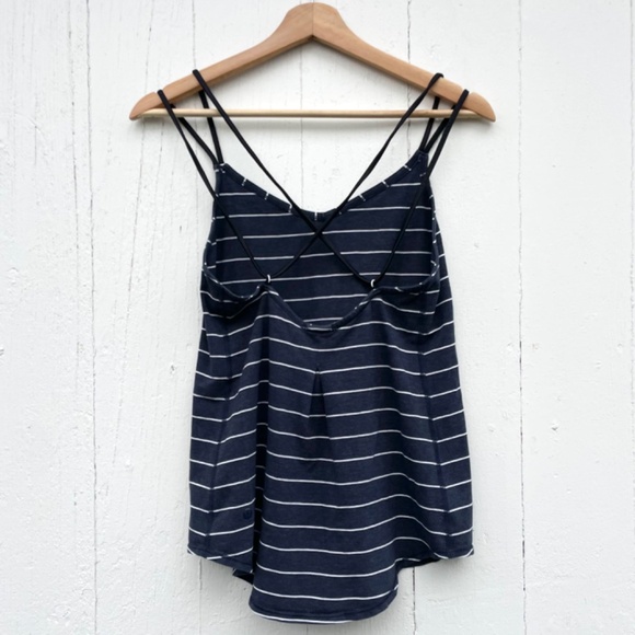 Lululemon Striped Cami Tank | Size Small | Navy & White | Crisscross Back - Picture 2 of 5